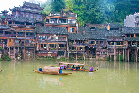 沙巴水上建筑湖南湘西土家族苗族自治州凤凰古城背景