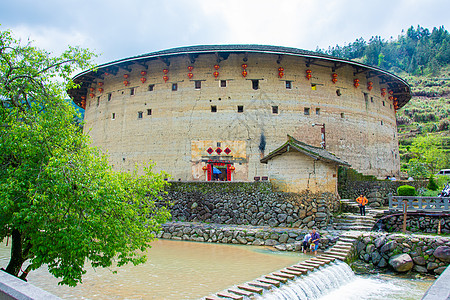 福建永定客家土楼背景图片