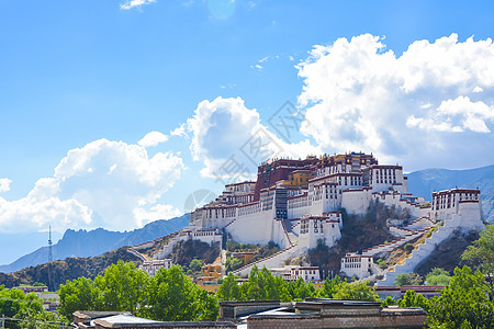 宗教建筑西藏拉萨布达拉宫背景