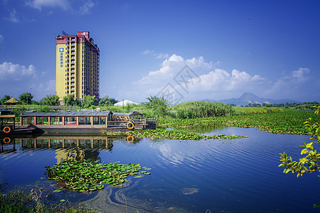 普者黑游船湿地公园背景