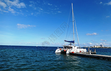 墨西哥尤卡坦半岛加勒比海畔背景图片