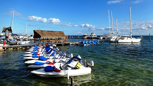 墨西哥尤卡坦半岛坎昆度假海滨背景图片