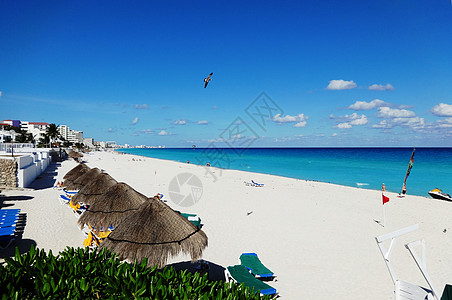 长栏墨西哥尤卡坦半岛坎昆长沙滩背景