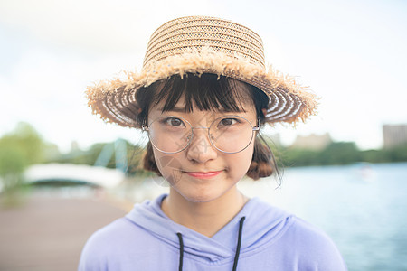 小清新美女背景图片