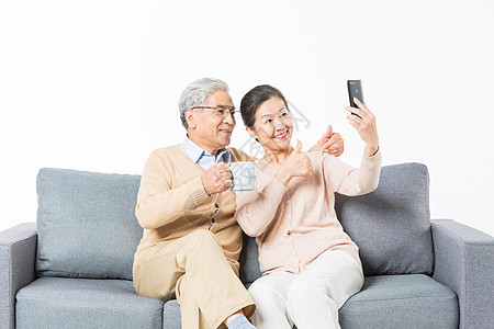 老年夫妻手机自拍图片