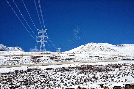 川西318国道上的高原雪山背景图片