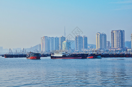 晨景珠海香洲港晨曦背景