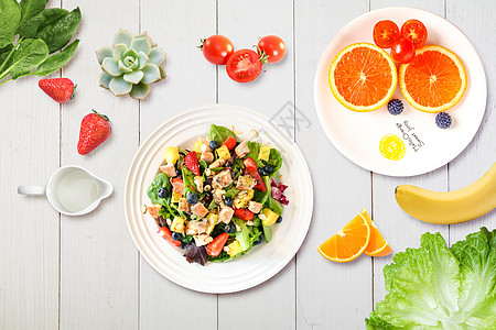 番茄沙拉轻食食材设计图片