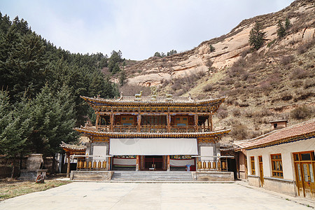 马蹄寺建筑马蹄寺背景