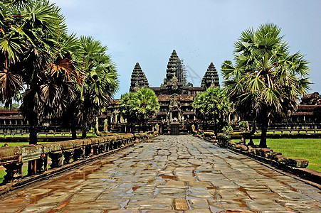 著名旅游景点柬埔寨吴哥窟Angkor Wat背景