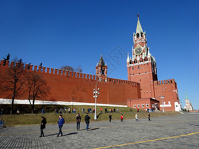 俄罗斯风光莫斯科克里姆林宫红墙图片