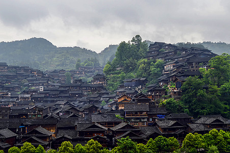 西江苗寨风景区背景图片