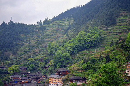西江苗寨风景区背景图片