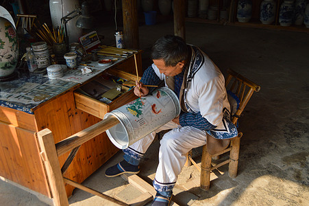 陶瓷工具江西景德镇陶瓷烧窑古窑民俗博览区背景