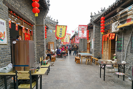手绘老街道图片