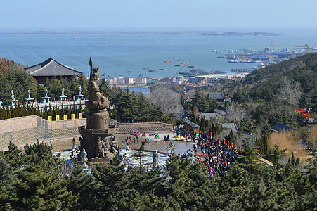 新年初五威海石岛赤山风景区背景