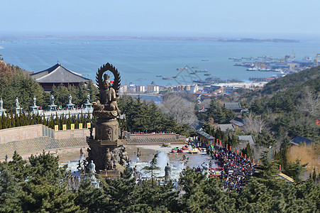 新年初五威海石岛赤山风景区背景