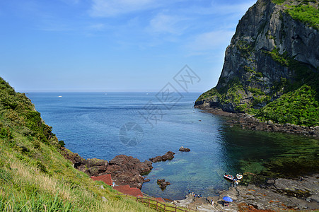 济州岛火山济州岛城山日出峰背景