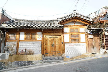 韩国东大门韩国韩屋民居背景