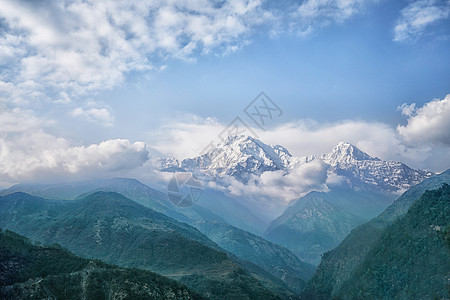 风光雪山尼泊尔喜马拉雅山背景