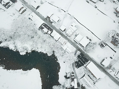 日本建筑航拍日本白川乡背景