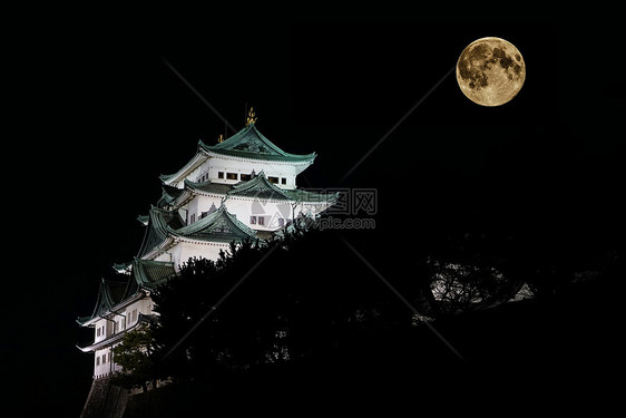 日本名古屋天守阁夜景图片