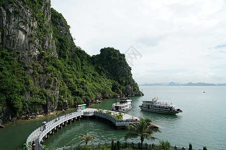 越南下龙湾风光越南下龙湾喀斯特地貌背景