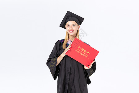 留学生拿毕业证书图片