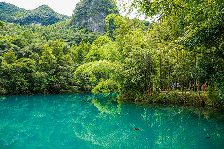 瀑布山贵州黔南荔波小七孔景区背景