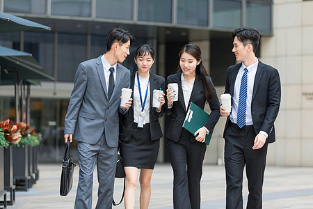 人物关系合作商务人士上班路上背景