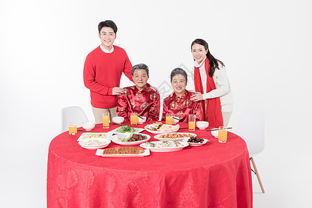 新年家庭年夜饭背景图片