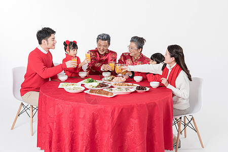 新年家庭年夜饭高清图片