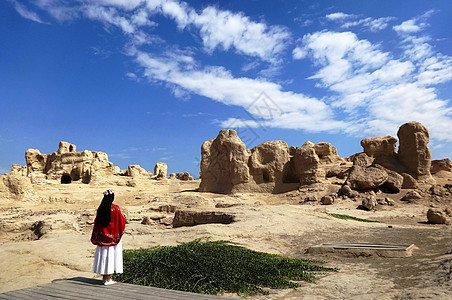 世界建筑大美新疆交河故城背景