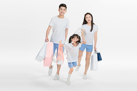 家 亲子快乐一家三口购物背景