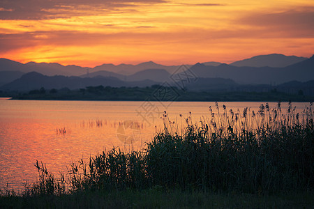 杭州湘湖的黄昏图片
