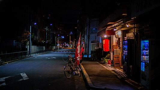 公园夜景日本大阪街道夜景背景