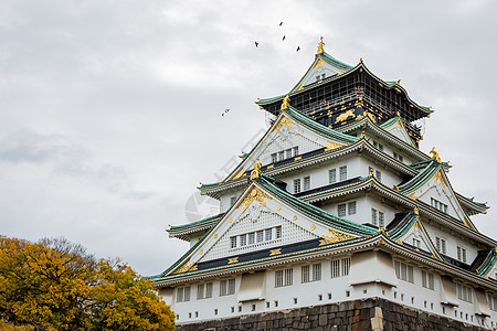 大阪城公园日本天守阁背景