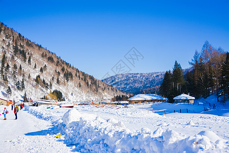 大雪黑龙江雪乡风光背景