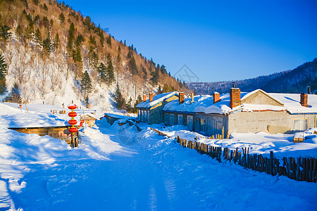 黑龙江雪乡风光背景