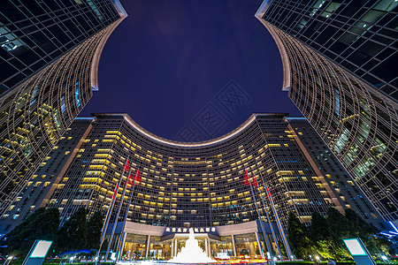 城市蓝天夜色的东方新天地背景