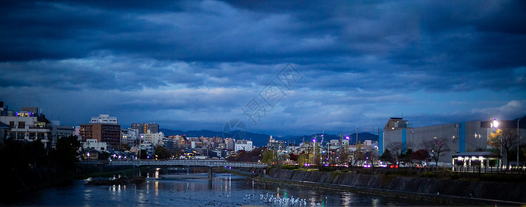 日本风景夜景背景图片