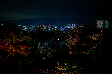 四季风景日本京都夜景背景