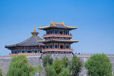 湖北襄阳唐城古城墙宫殿高清图片素材