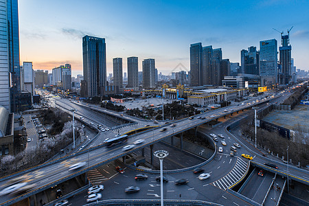 交通高架城市高架车流延时摄影背景