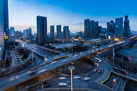 交通高架城市高架车流延时摄影背景