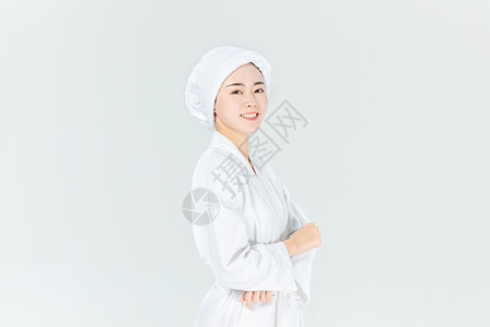 浴袍女生形象图片