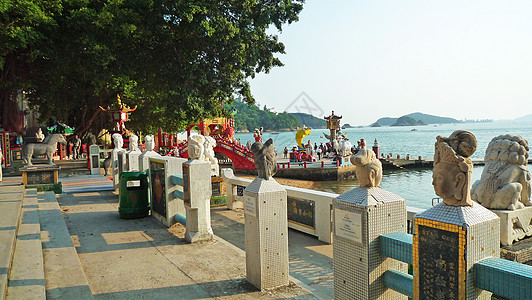 天后像香港浅水湾天后古庙湾背景