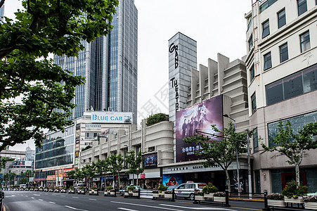 上海南京西路大光明电影院背景