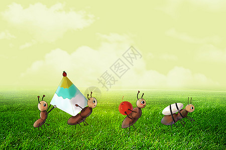 蚂蚁搬运团队合作设计图片