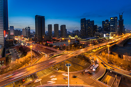 桂林建筑城市高架车流延时摄影背景
